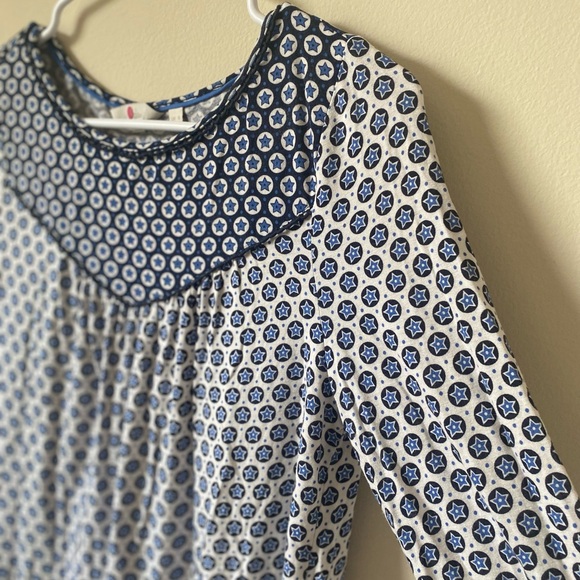 Boden Natasha Blue and White Star Pattern Top - Picture 5 of 8